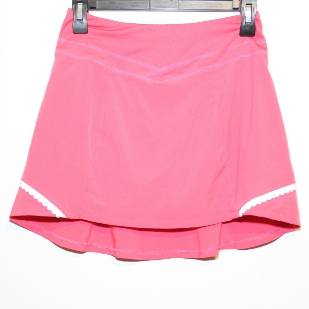 ✨2/$20 Title Nine Pink Flounce Reflective Tennis Skort Skirt Shorts XS H12413 - Picture 3 of 12